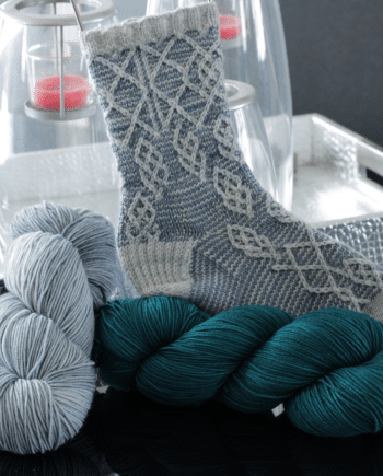 Kit tricot - bas mkal, patron de bas à rayures 2 couleurs