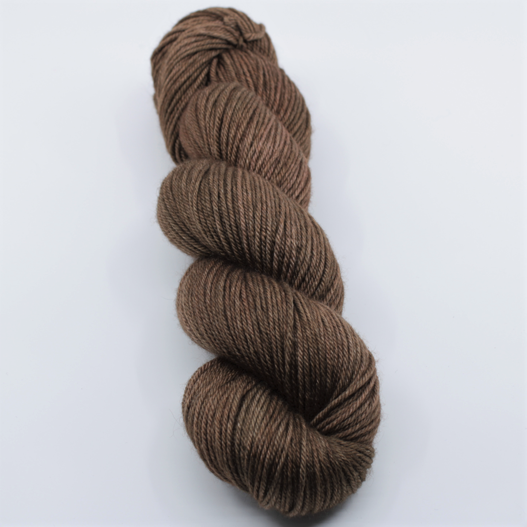 Fibrani wool, base: Tibetan DK. 60% merino - 20% silk and 20% yak, brown, color: Sacha
