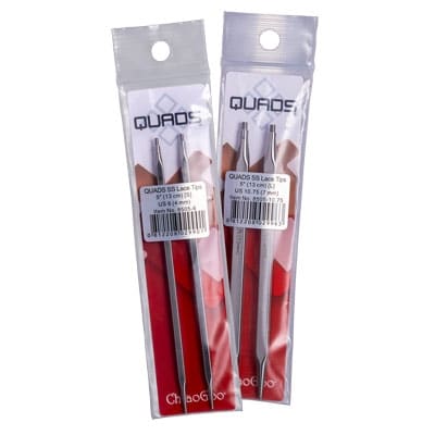Aiguilles QUADS 13 cm Chiaogoo de 5 pouces sont plus agréables à tenir que les aiguilles circulaires traditionnelles, grâce à leurs côtés plats et à leurs coins arrondis.