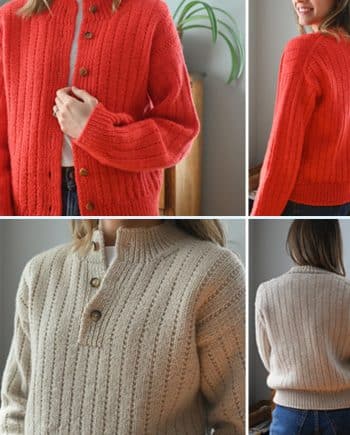 Cours de tricot, Chandail ou cardigan Léopold.
